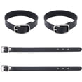thumbnail image 1 of 4 Pcs Leather Luggage Straps 7.5 Inch Short Black Kilt Extender Buckle Straps Mini Suitcase Belts, 1 of 8