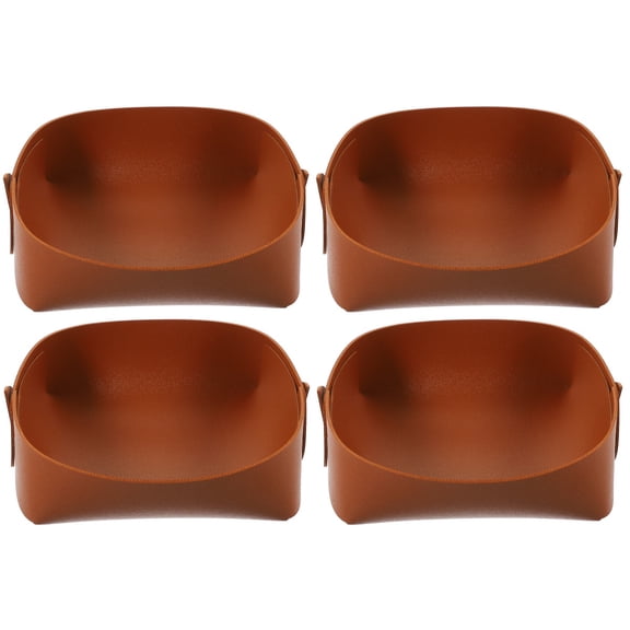 CIMAXIC Cimaxic Tabletop Storage Tray Brown Stylish Organizing for Entryway 4Pcs