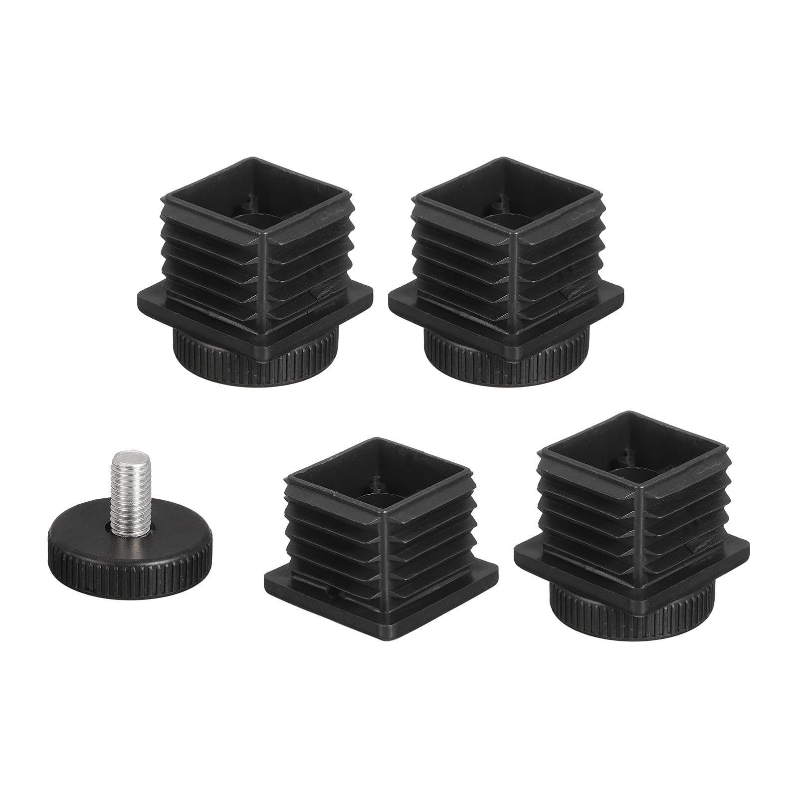 Leveling Foot Insert 4 Pcs Leveling Feet, 40x40mm Furniture Leg Leveling Rectangle Tube ...
