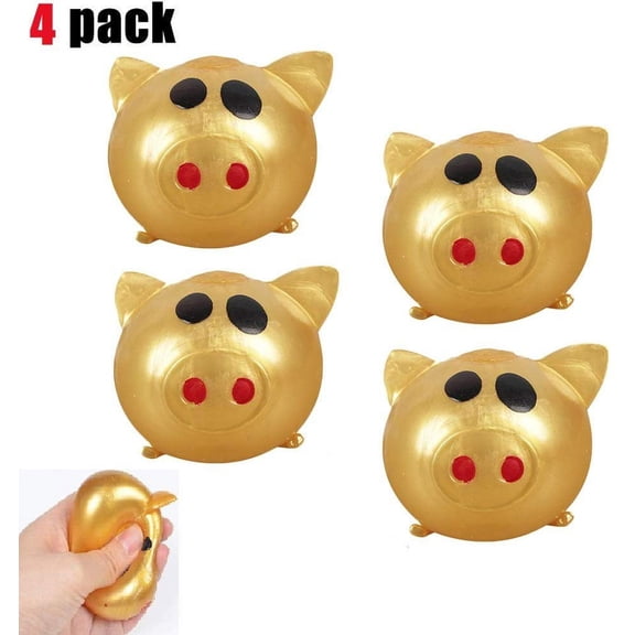 4 Pcs Light-Up Squeeze Pigs, Stress Relief Fidget Toys, Sensory Fidget Tools, Party Favors & Anxiety Relief