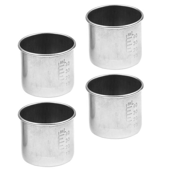 Set of 4 Stainless Steel Liquid Measuring Cups with Portable Graduated Design for Accurate Kitchen and Cooking Use