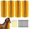 thumbnail image 1 of 4 Pcs Livestock Scratching Brush Set, Heavy Duty Grooming Tool for Cow, Horse, Goat - Includes Screws and Nuts (Yellow), 1 of 9