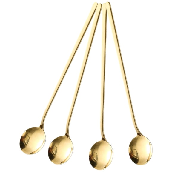 4 Pcs Handle Coffee Spoons Set, Cold Drink Stirring Spoons, Latte and Tea Spoons, Portable and Compact Home Accessories