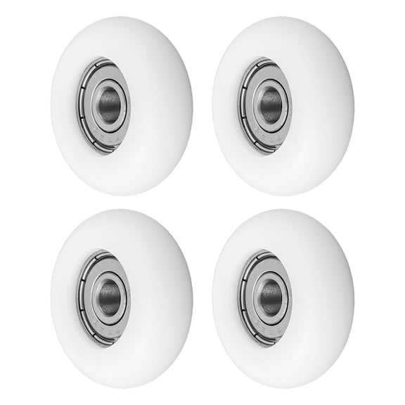 4 Pcs/Lot 2 Inch Caster Single Wheel Diameter 50mm Plastic Nylon Light White Pp Smooth Roller Idler Bearing Pulley