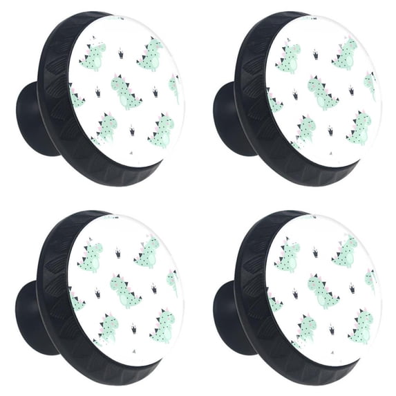 4 Pcs Lovely Dinasaurs Knobs for Kitchen Cabinet Cupboard Dresser Bookcase Drawer Pulls Handles Round Home Decor