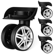 4 Pcs Luggage Wheels Replacement, Universal Suitcase Wheels with Silent Dual-Row Design, Heavy Duty Abs Trolley Casters, Easy to Install