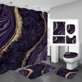 thumbnail image 1 of 4 Pcs Luxury Marble Shower Curtain Set with Non-Slip Rugs, Toilet Lid Cover and Bath Mat, Black Gold Bathroom Decor Set with Shower Curtain and Rugs and Accessories, 1 of 6