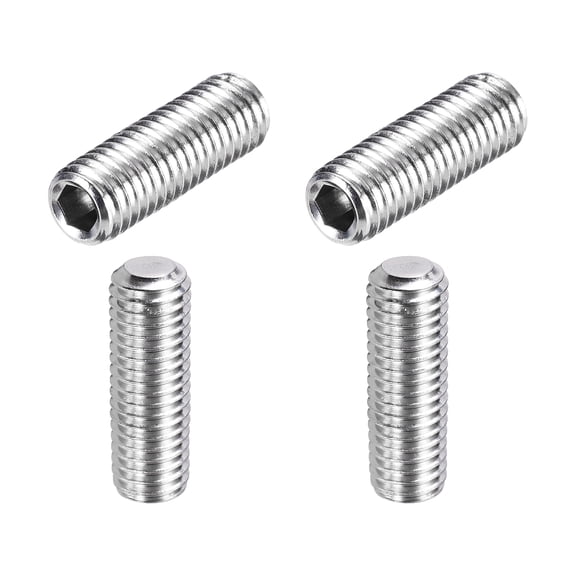 4 Pcs M10-1.5 x 30mm Grub Screws, 304 Stainless Steel Cup Point Allen Head Screws Internal Hex Socket Drive