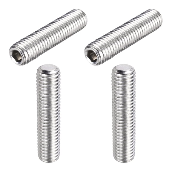 4 Pcs M12-1.75 x 45mm Grub Screws, 304 Stainless Steel Cup Point Allen Head Screws Internal Hex Socket Drive
