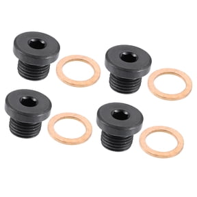 Unique Bargains 4 Pcs M14x1.5 Steel Engine Oil Drain Plug Screw for Audi A4 A6 S8 S6 S5 Q7 for Volkswagen Touareg Black