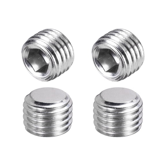 4 Pcs M16-2 x 12mm Grub Screws, 304 Stainless Steel Cup Point Allen Head Screws Internal Hex Socket Drive