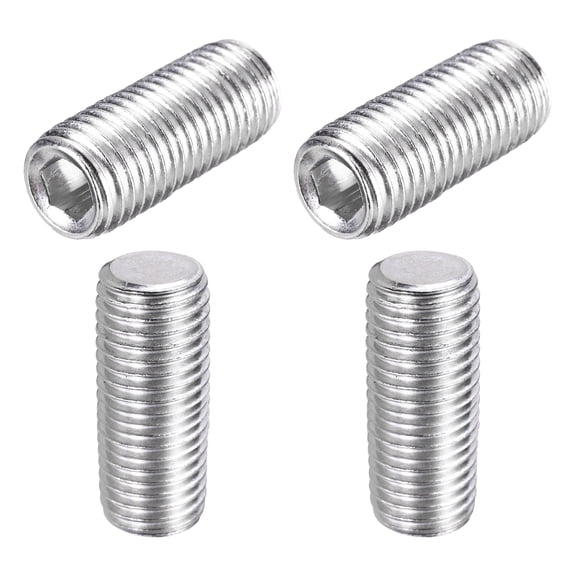 4 Pcs M16-2 x 25mm Grub Screws, 304 Stainless Steel Cup Point Allen Head Screws Internal Hex Socket Drive