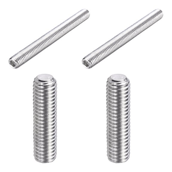 4 Pcs M8-1.25 x 80mm Grub Screws, 304 Stainless Steel Cup Point Allen Head Screws Internal Hex Socket Drive