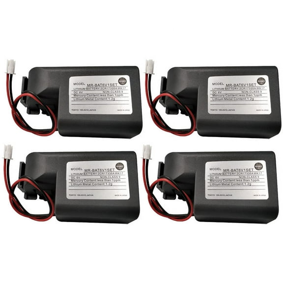 4 Pcs MR-BAT6V1SET 2CR17335A WK17 6V 1650mAh PLC Battery for Mitsubishi MR-J4