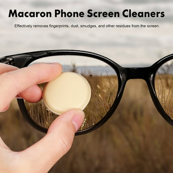 Pawsdot 4 Pcs Macaron Shaped Phone Cleaning Wipes Assorted Color Practical Design for Daily Use