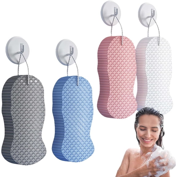 Magic Exfoliating Bath Sponge, Body Scrubber, 3D Super Soft Brush, Remover Dead Skin for and Face (4pc) 4pc -