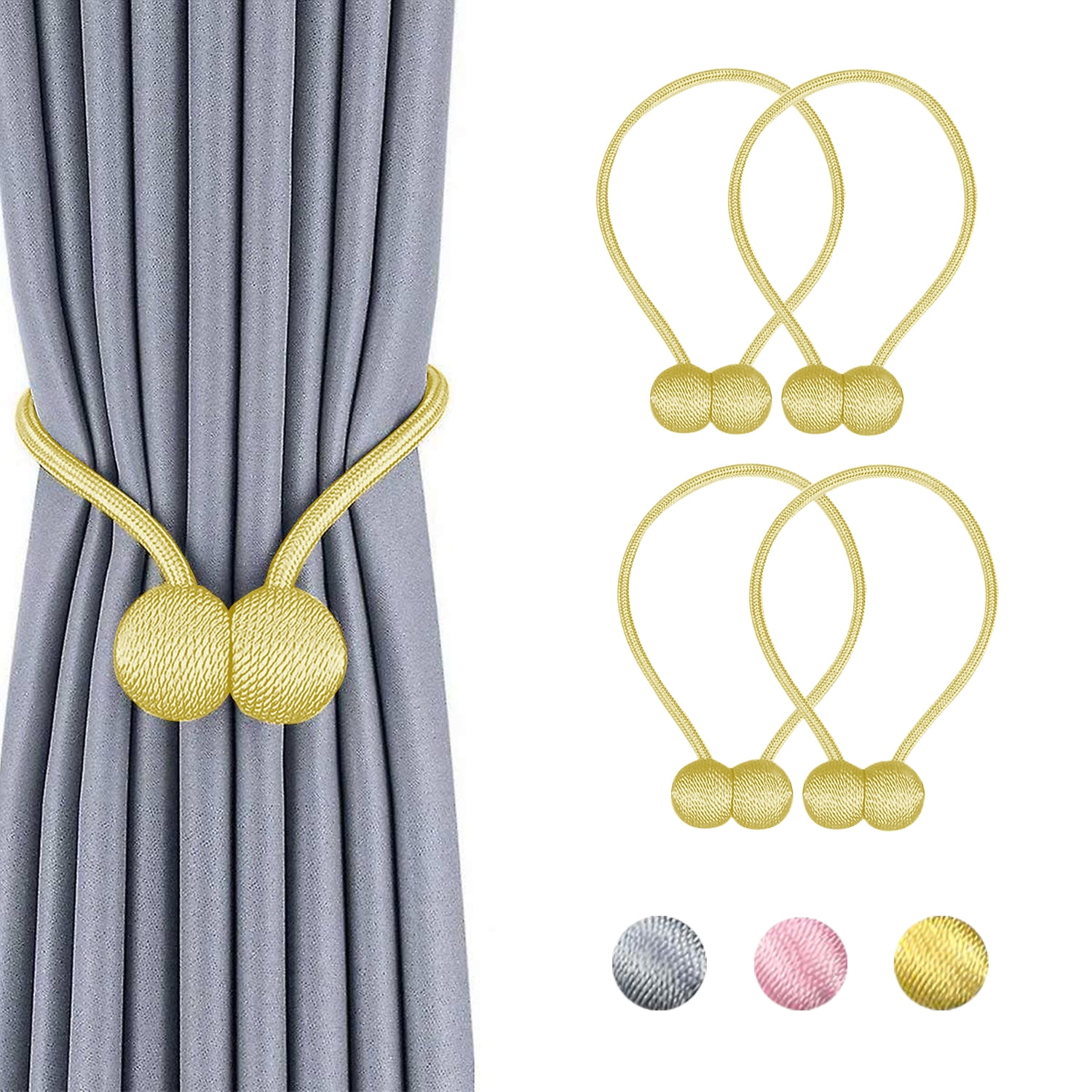 4 Pcs Curtain Tiebacks, Curtain Tiebacks Buckles Holdbacks