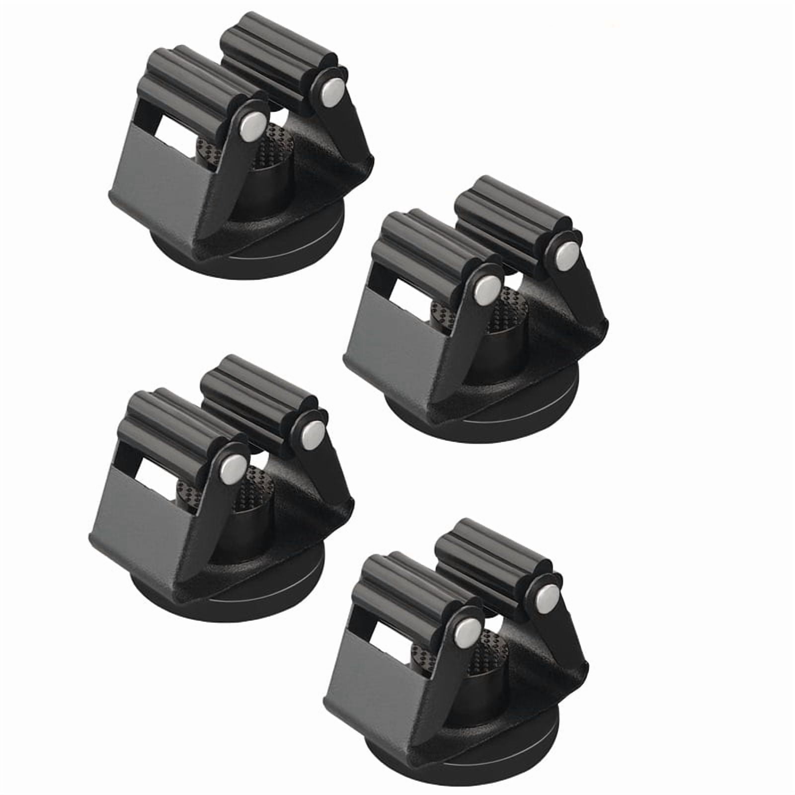 4 Pcs Magnetic Mop Broom Holder Movable Magnetic Broom Holder Rack, Anti Slip Wall Mounted Utility for Cleaning Tools, Garage, Kitchen, Laundry, Garden (Black)