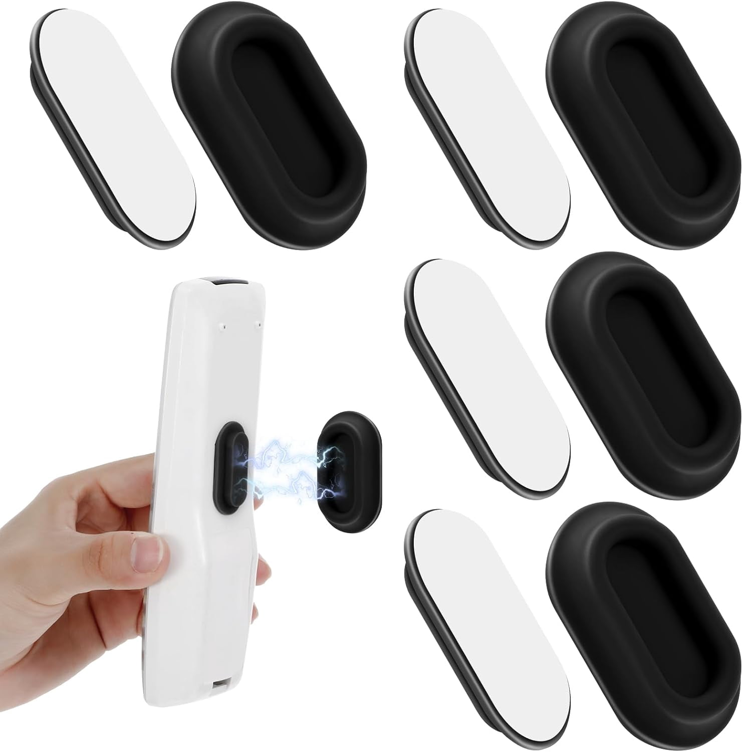 4 Pcs Magnetic Remote Control Holders, No-Drill Silicone Wall Mount ...