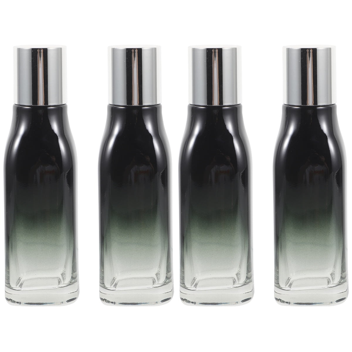 4 Pcs Makeup Dispensing Bottle Black Gradient Moisturizing Water Essence Lotion Glass Empty Travel Bottles Portable