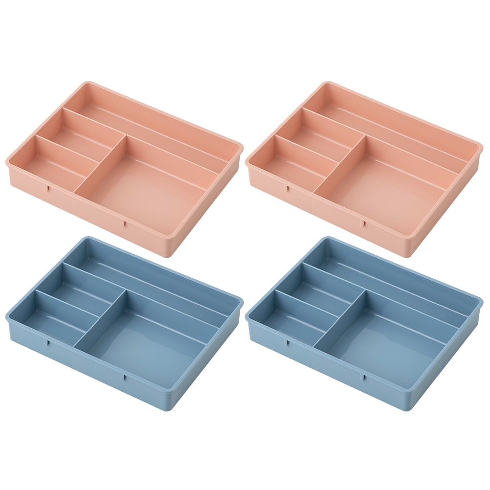 4 Pcs Makeup Pallet Cosmetic Tray Four Grid Storage Box Tabletop