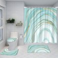4 Pcs Marble Shower Curtain Set Geometric Creative Striped Square