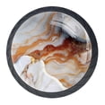 thumbnail image 1 of 4 Pcs Marble Texture Knobs for Kitchen Cabinet Cupboard Dresser Bookcase Drawer Pulls Handles Round Home Decor, 1 of 8