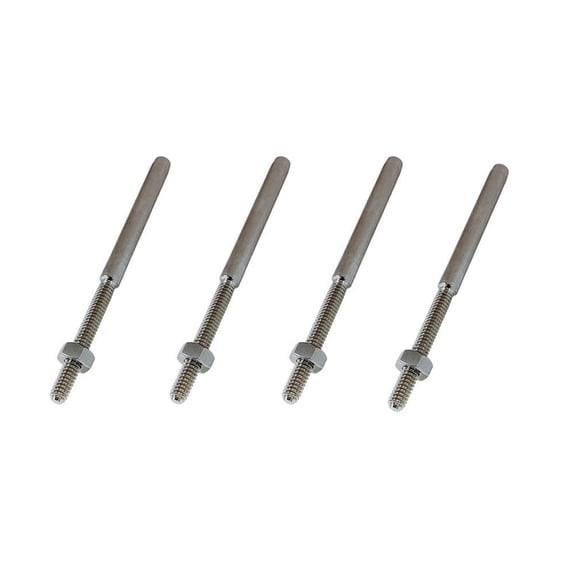 4 Pcs Marine 1/8" Cable Rail Hand Swage Stud Swage Terminal Stainless Steel T316