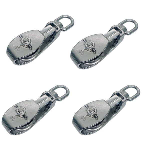 4 Pcs Marine 2" Sheave Snatch Block 3/8" Rope 1,200 Lbs WLL Stainless Steel T304