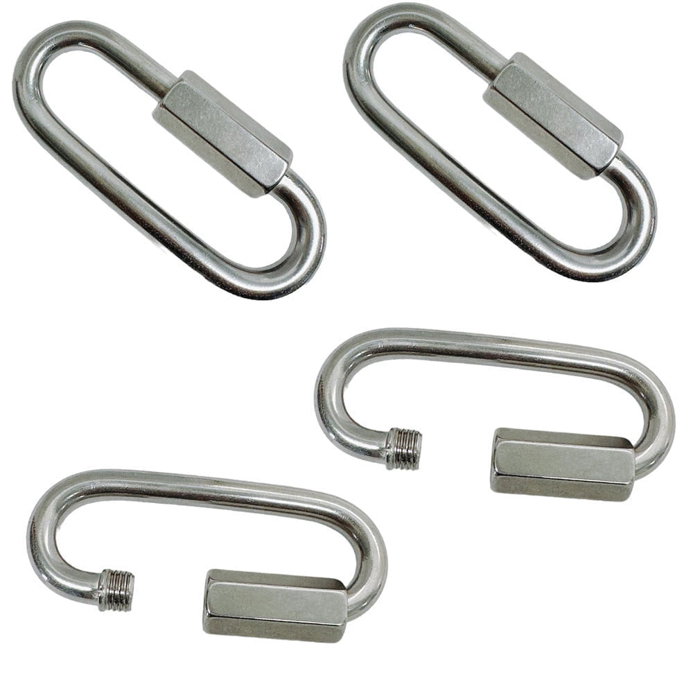 4 Pcs Marine 3/8" Long Quick Link 2500 Lbs WLL Connect Link Stainless Steel T316