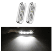 4 Pcs Marine Boat Interior Lights, Led Lights for Boats with 4 Chips, Electroplated Signal Lamps for Pontoon Kayak Stern Deck Truck Side Marker