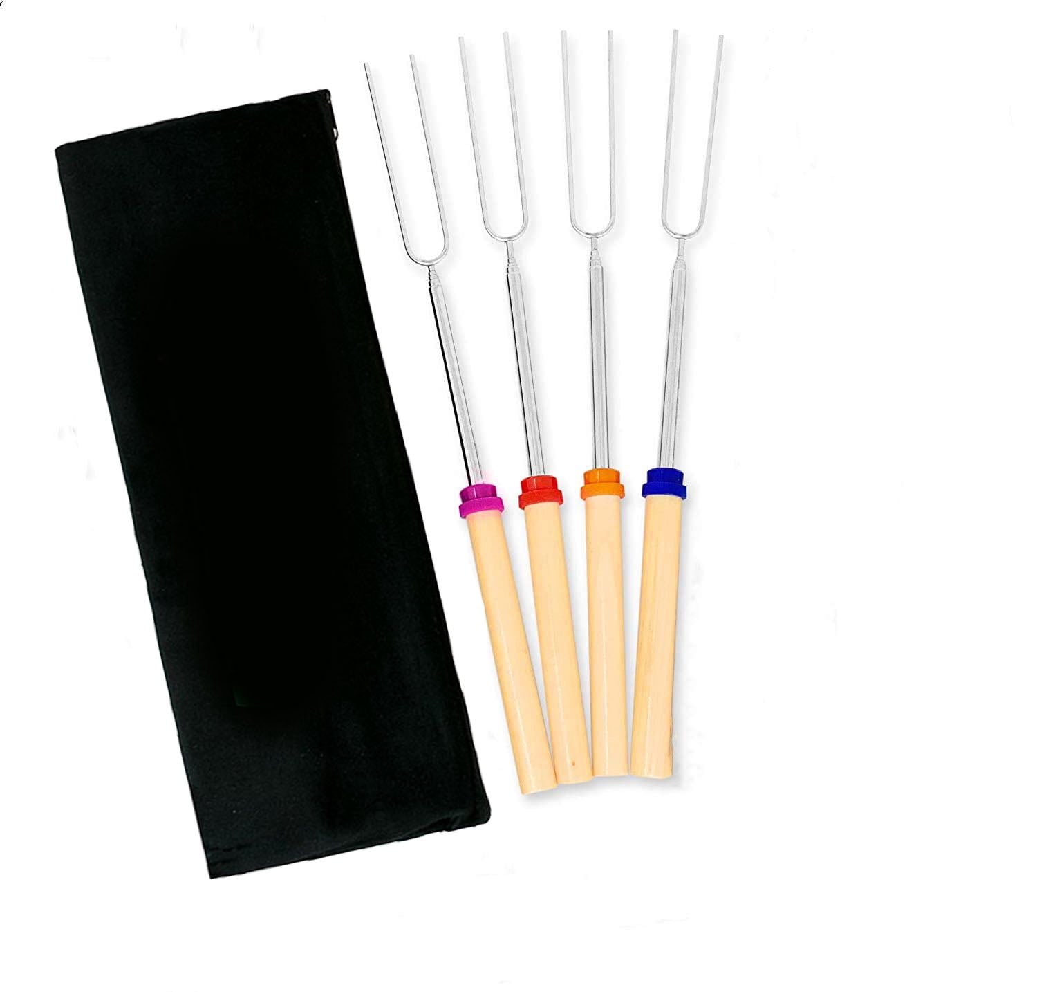 4 Pcs Marshmallow Roasting Sticks for Fire Pit Long 32Inch, Smores