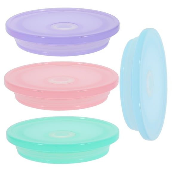 WEAVILUX Weavilux Mason Jar Straw Lids Assorted Colors Sturdy Anti-Spill 4Pcs