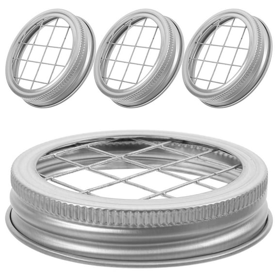 4 Pcs Mason Jar Lids Mason Flower Frog Lid Mason Flower Jar Insert Lid Silver