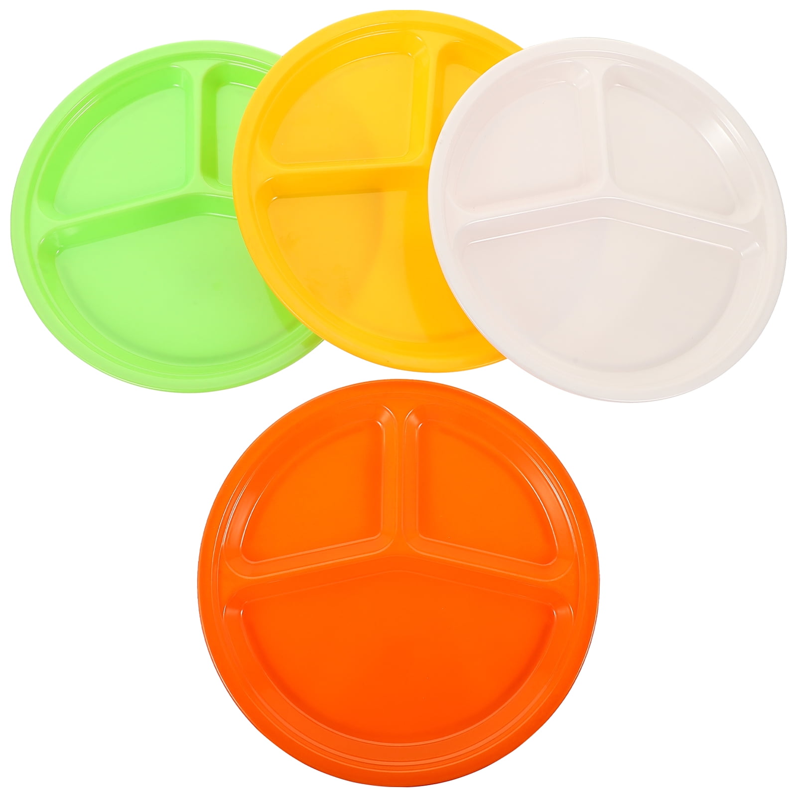 4 Pcs Melamine Fast Food Plate Compartment Divided Plates Kids Household Child