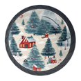 thumbnail image 1 of 4 Pcs Merry Chrismas Knobs for Kitchen Cabinet Cupboard Dresser Bookcase Drawer Pulls Handles Round Home Decor, 1 of 8