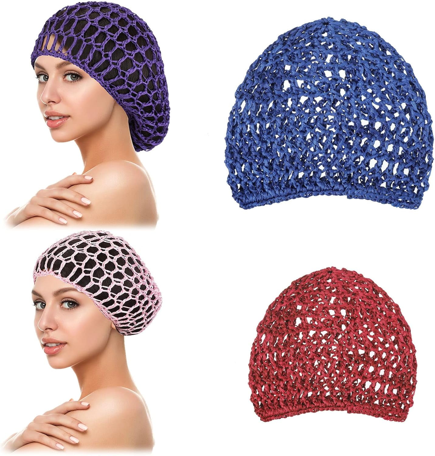 Fashion Women Crochet Night Handmade Sleeping Hair Net Mesh Cap Snood Net Hat – Buy The Best Products In The Online Store - Foto 10