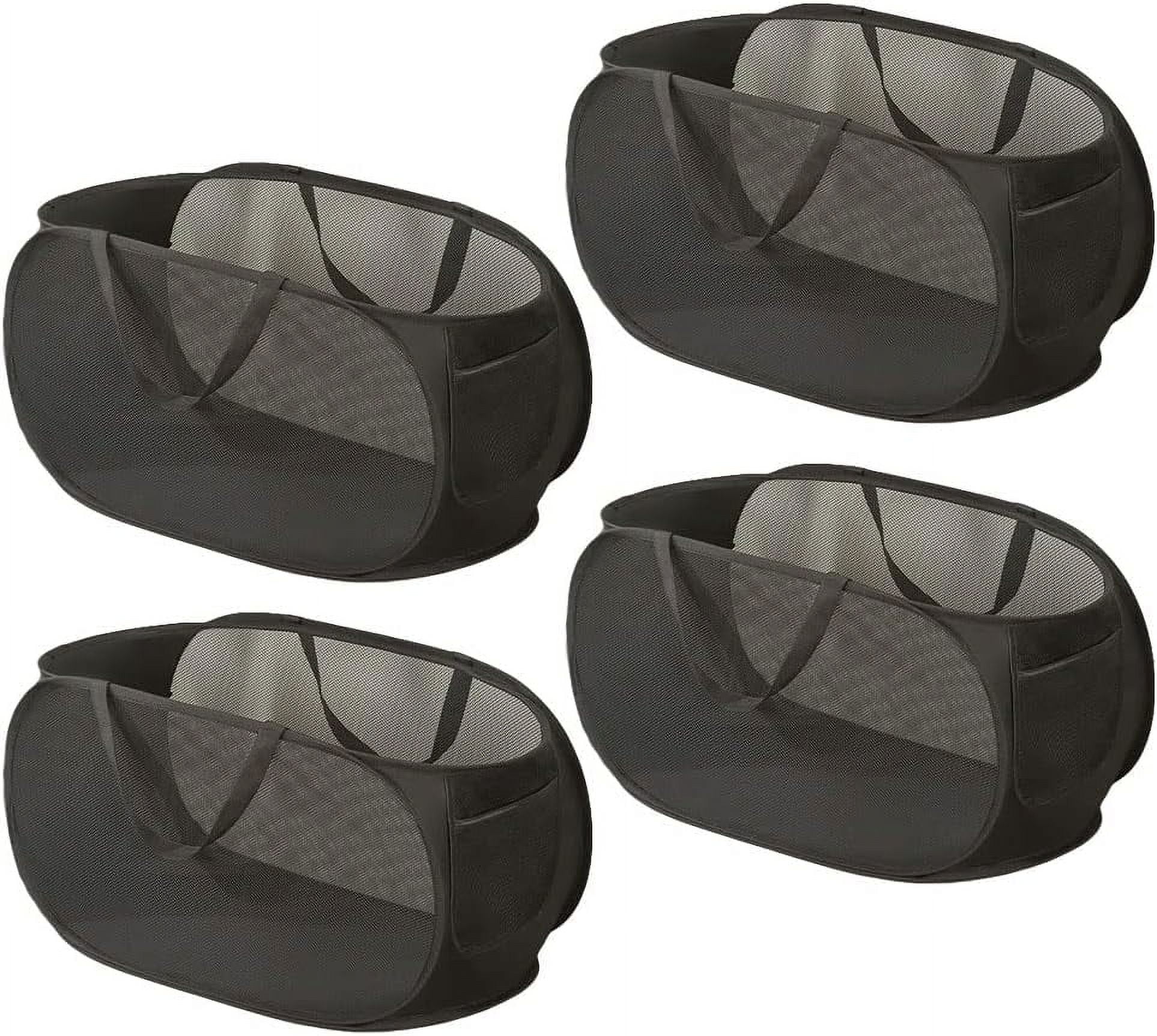 4 Pcs Mesh Popup Laundry Hamper, Opening Laundry Basket,Popup Laundry Basket with Durable Handles,Foldable Pop-up Mesh Hamper Dirty Clothes Basket for Clothes & Laundry-Home Organization