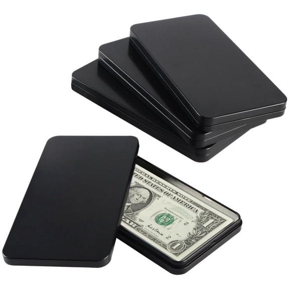 4 Pcs Metal Cash Box Black Cash OrganizerMoney Box for Cash Single Row Tray Money Money Storage Money Holder Organizer with Lid Gift Box Organizer Piggy Bank for Cash