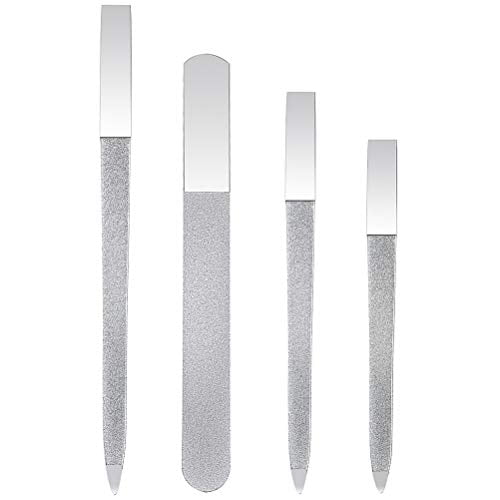 4 Pcs Metal Nail File Diamond Nail Files Stainless Steel Nail File Kit