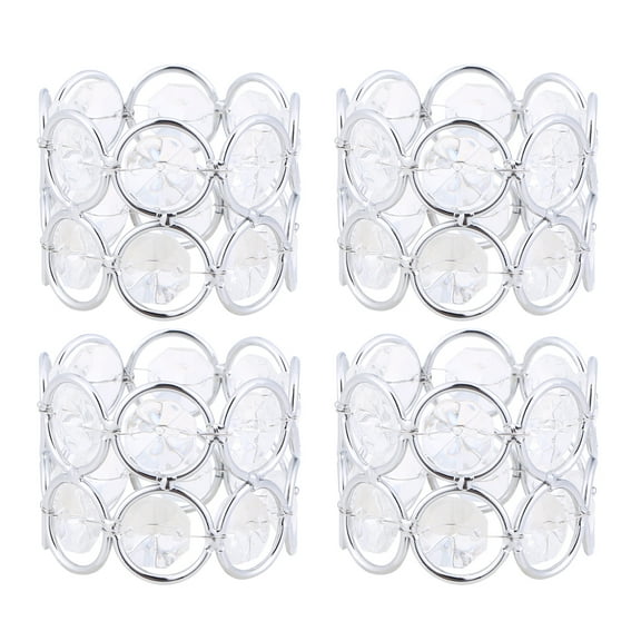 NIAIZEK 4Pcs Napkin Rings Silver Metal Serviette Buckles for Elegant Table Setting