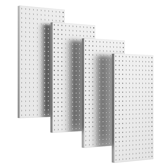 4 Pcs Metal Pegboard Wall Panels, Peg Boards for Garage Tool Storage