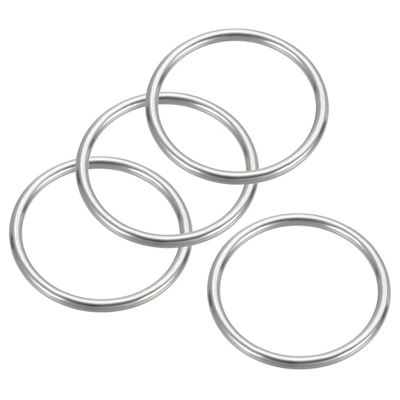 Uxcell Metal Rings Stainless Steel Rings Marine Grade Multi-Purpose O Ring Welded Round Ring 4 3x35mm