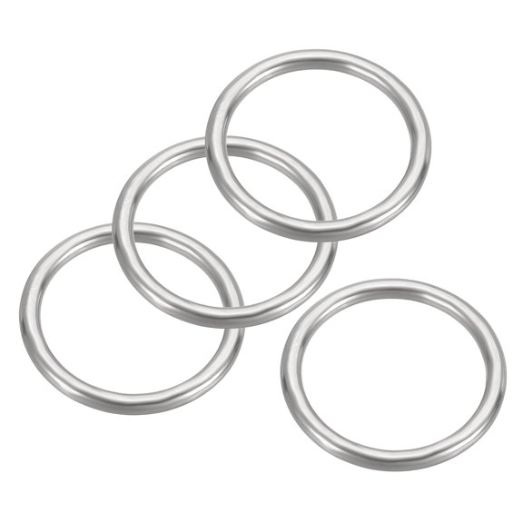 Uxcell Metal Rings Stainless Steel Rings Marine Grade Multi-Purpose O Ring Welded Round Ring 4 3x25mm
