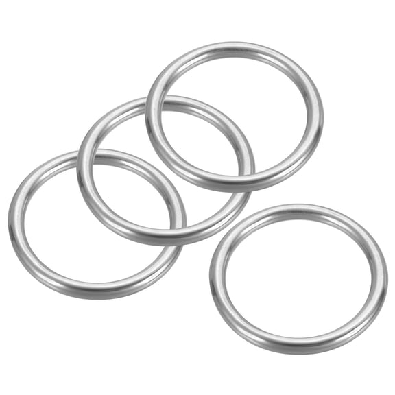 Uxcell Metal Rings Stainless Steel Rings Marine Grade Multi-Purpose O Ring Welded Round Ring 4 8x60mm