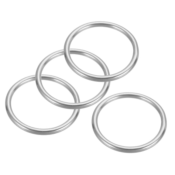 Uxcell Metal Rings Stainless Steel Rings Marine Grade Multi-Purpose O Ring Welded Round Ring 4 8x80mm