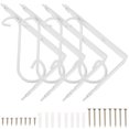 thumbnail image 1 of 4 Pcs Metal Shelves Metal Shelf Whiting Wall Mount Shelf Bracket STB Bracket White Calpboard Support Bookrack Bracket, 1 of 6