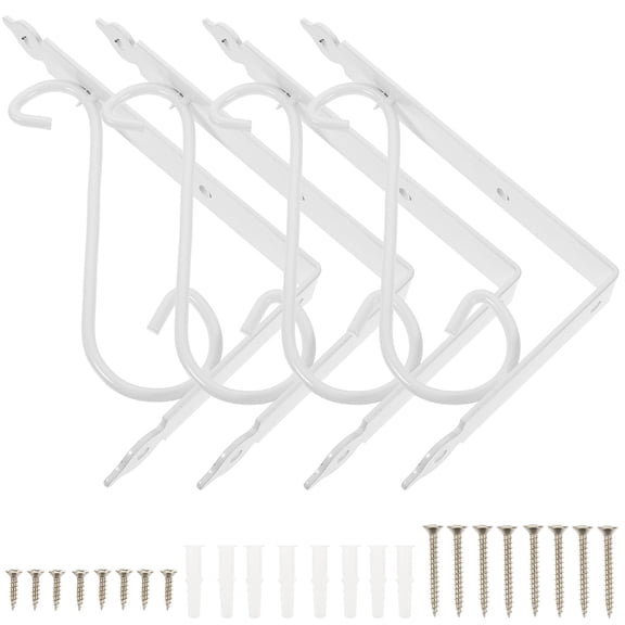 4 Pcs Metal Shelves Metal Shelf Whiting Wall Mount Shelf Bracket STB Bracket White Calpboard Support Bookrack Bracket