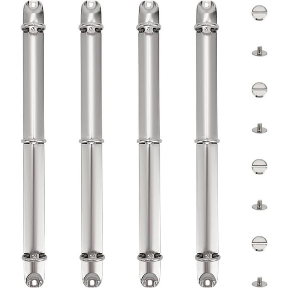 4 Pcs Metal Standard Letter Size Notebook 3-Ring Binder Mechanism Replacement Kit Loose Leaf Binding Spines Combs for Personal Organizers Planners (Silver White)