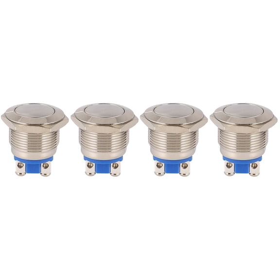 4 Pcs Metal Switch Button Stainless Steel Button Horn Button Doorbell Button Tact Button Push Metal Button